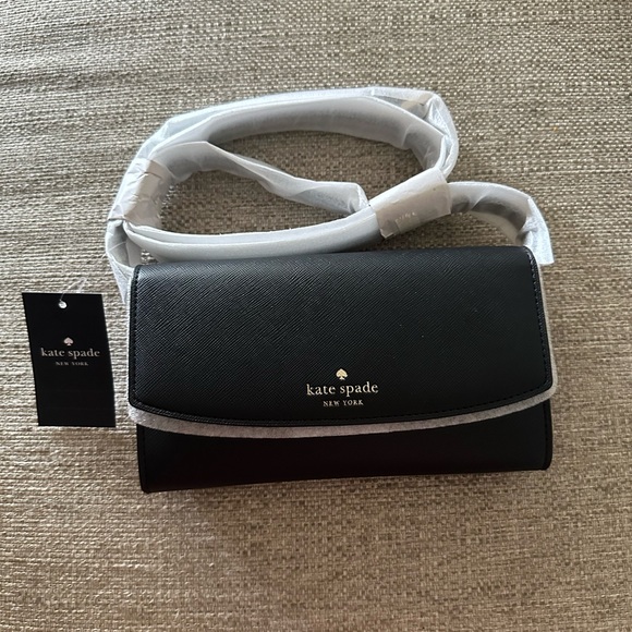 kate spade CROSSBODY small flap dana style in black SAFFIONO. - Picture 9 of 10